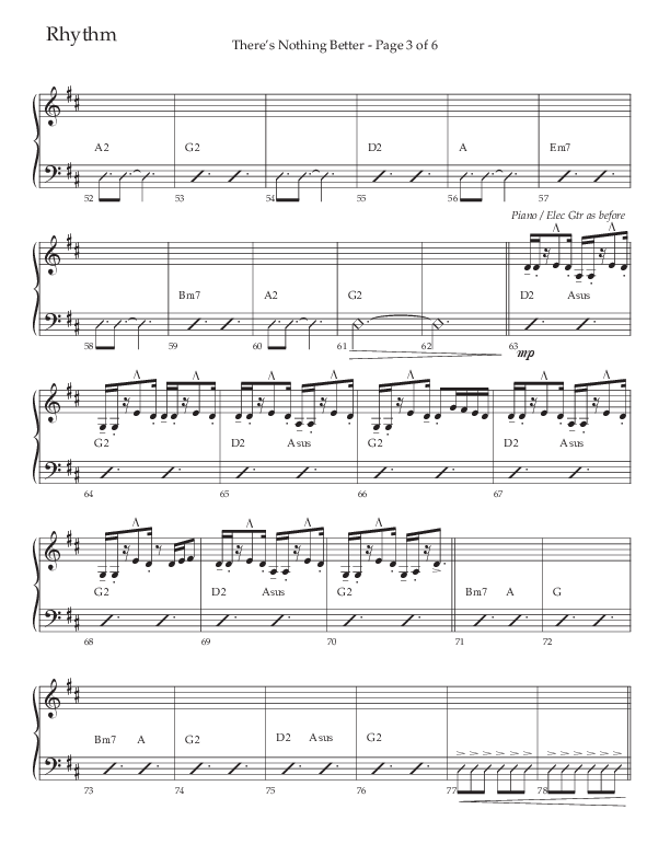 There’s Nothing Better (Choral Anthem SATB) Rhythm Chart (The Brooklyn Tabernacle Choir / TaRanda Greene / Arr. Carol Cymbala / Orch. Jim Hammerly)