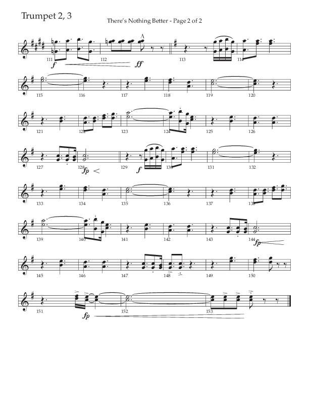 There’s Nothing Better (Choral Anthem SATB) Trumpet 2/3 (The Brooklyn Tabernacle Choir / TaRanda Greene / Arr. Carol Cymbala / Orch. Jim Hammerly)
