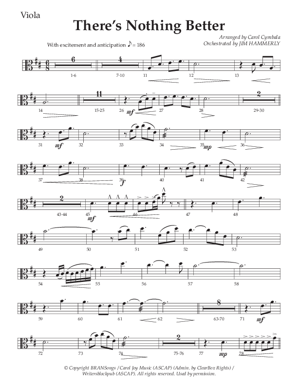 There’s Nothing Better (Choral Anthem SATB) Viola (The Brooklyn Tabernacle Choir / TaRanda Greene / Arr. Carol Cymbala / Orch. Jim Hammerly)