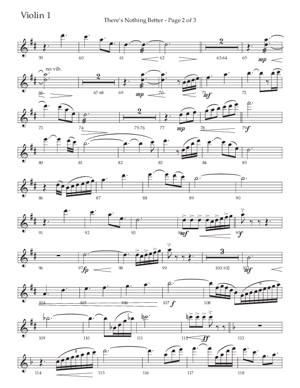 There’s Nothing Better (Choral Anthem SATB) Violin 1 (The Brooklyn Tabernacle Choir / TaRanda Greene / Arr. Carol Cymbala / Orch. Jim Hammerly)