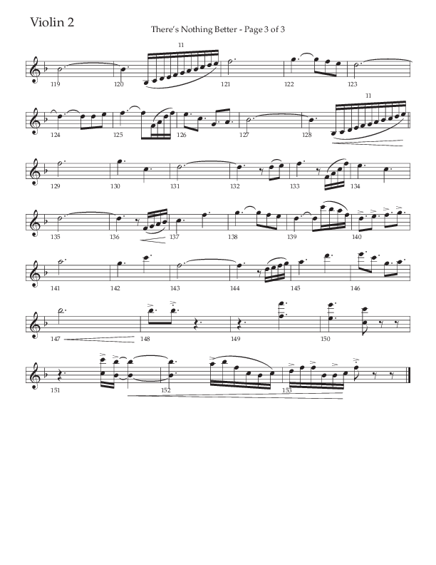 There’s Nothing Better (Choral Anthem SATB) Violin 2 (The Brooklyn Tabernacle Choir / TaRanda Greene / Arr. Carol Cymbala / Orch. Jim Hammerly)