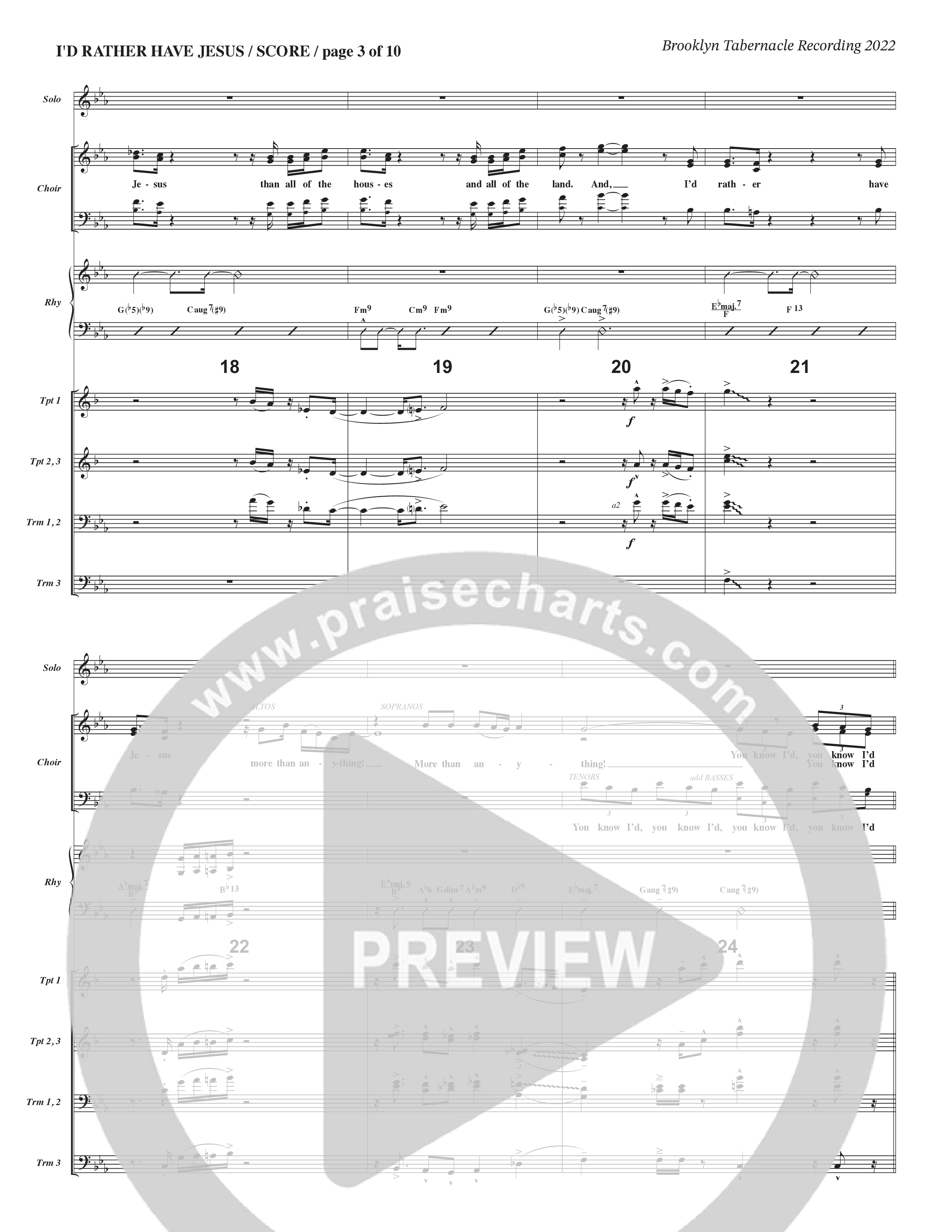 I’d Rather Have Jesus (Choral Anthem SATB) Orchestration (The Brooklyn Tabernacle Choir / Arr. Carol Cymbala / Orch. Chris McDonald)