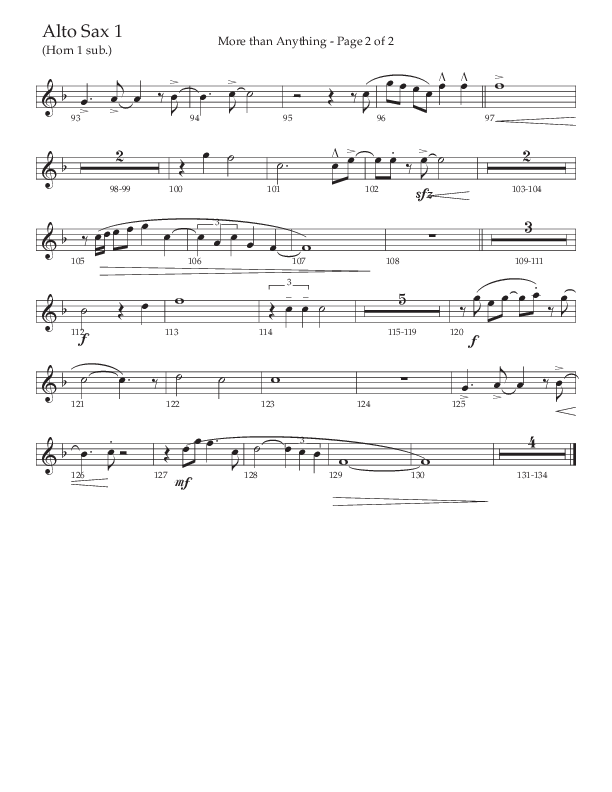 More Than Anything (Choral Anthem SATB) Alto Sax (The Brooklyn Tabernacle Choir / Arr. Carol Cymbala / Orch. J. Daniel Smith)