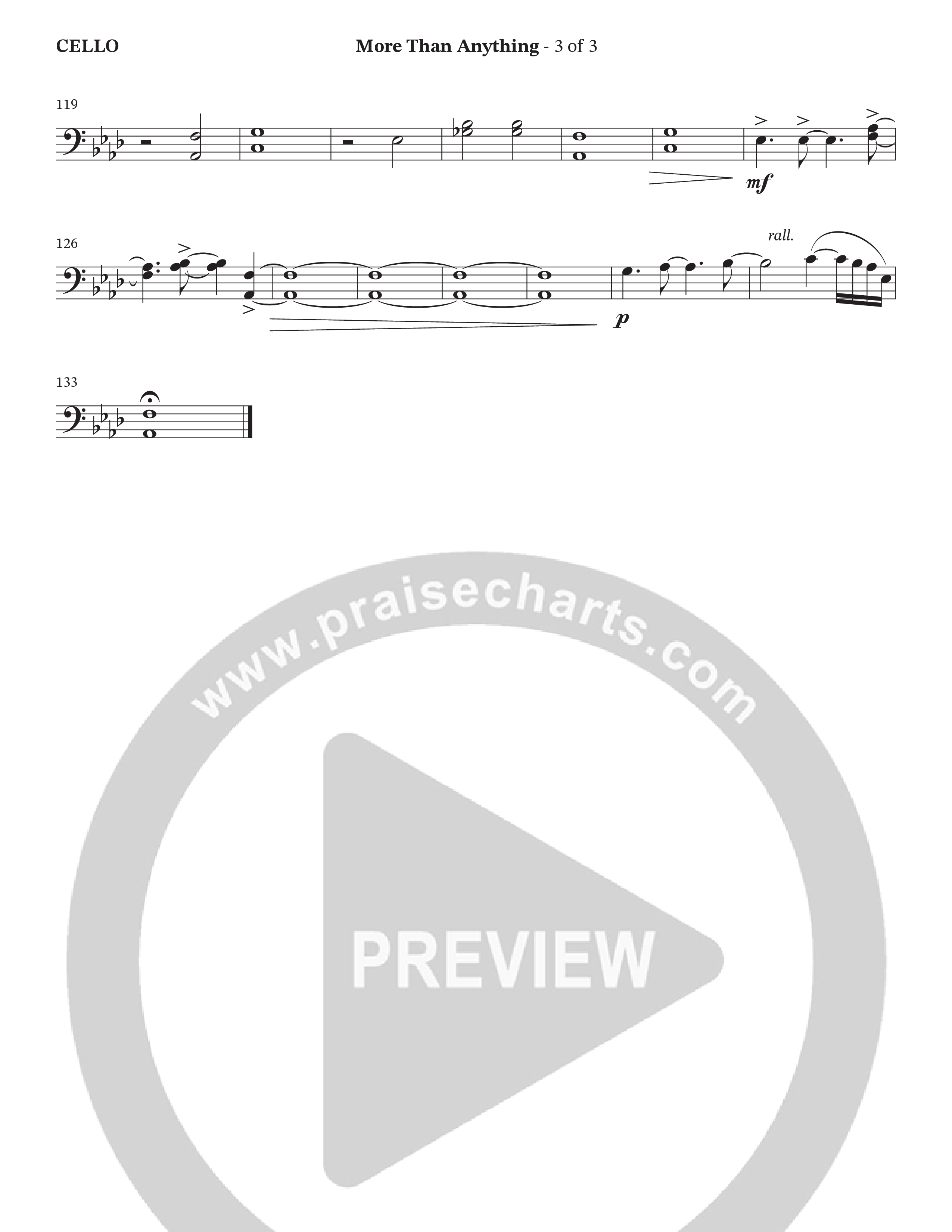 More Than Anything (Choral Anthem SATB) Cello (The Brooklyn Tabernacle Choir / Arr. Carol Cymbala / Orch. J. Daniel Smith)