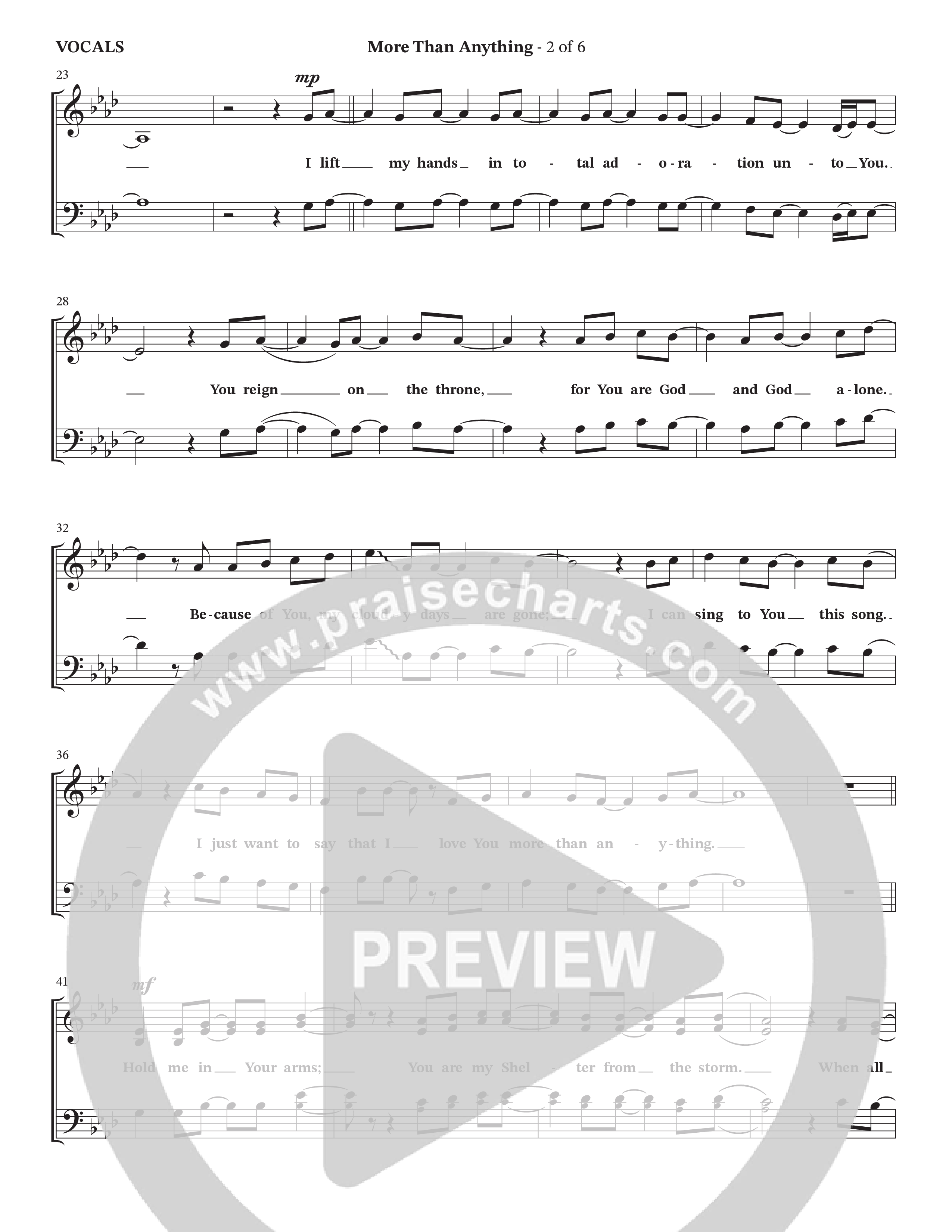 More Than Anything (Choral Anthem SATB) Choir Sheet (SATB) (The Brooklyn Tabernacle Choir / Arr. Carol Cymbala / Orch. J. Daniel Smith)