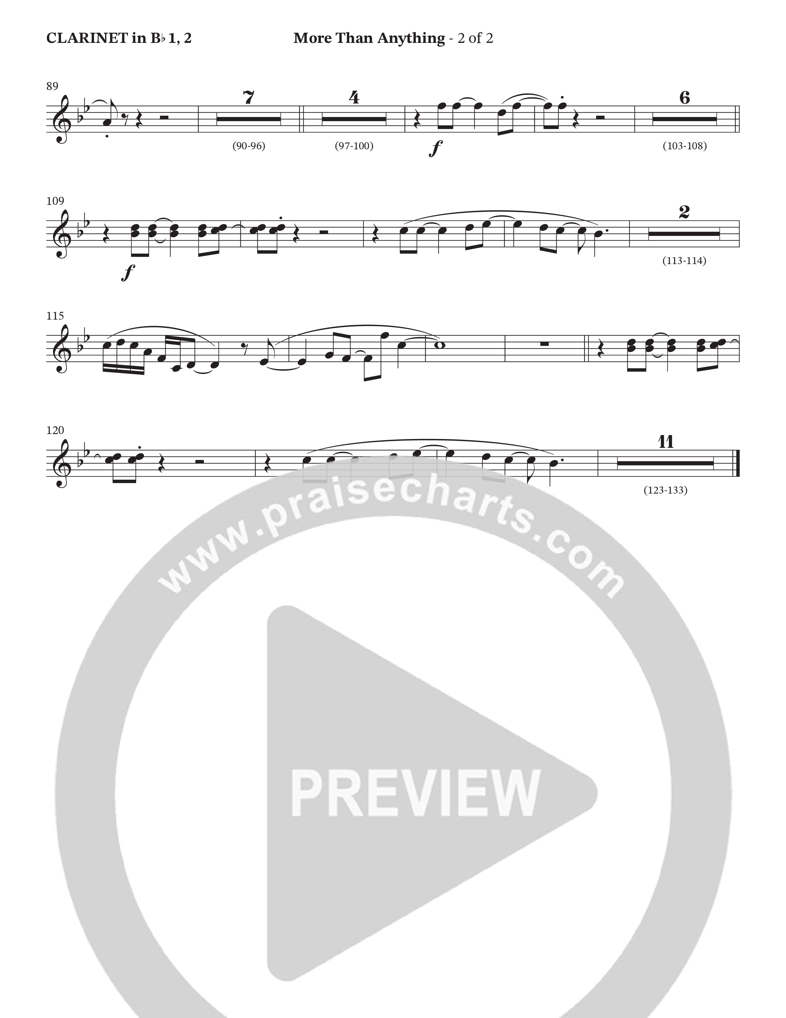 More Than Anything (Choral Anthem SATB) Clarinet (The Brooklyn Tabernacle Choir / Arr. Carol Cymbala / Orch. J. Daniel Smith)