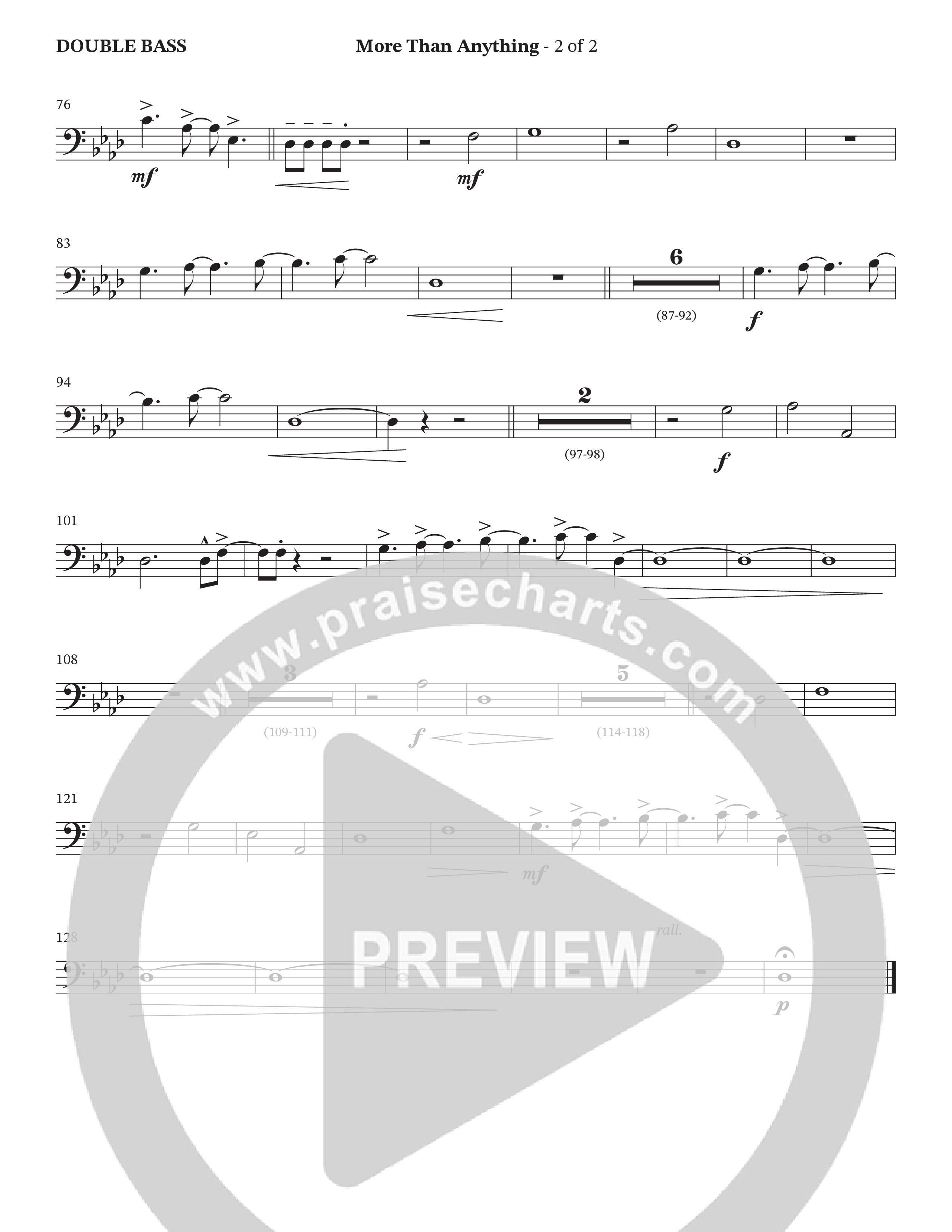 More Than Anything (Choral Anthem SATB) Double Bass (The Brooklyn Tabernacle Choir / Arr. Carol Cymbala / Orch. J. Daniel Smith)