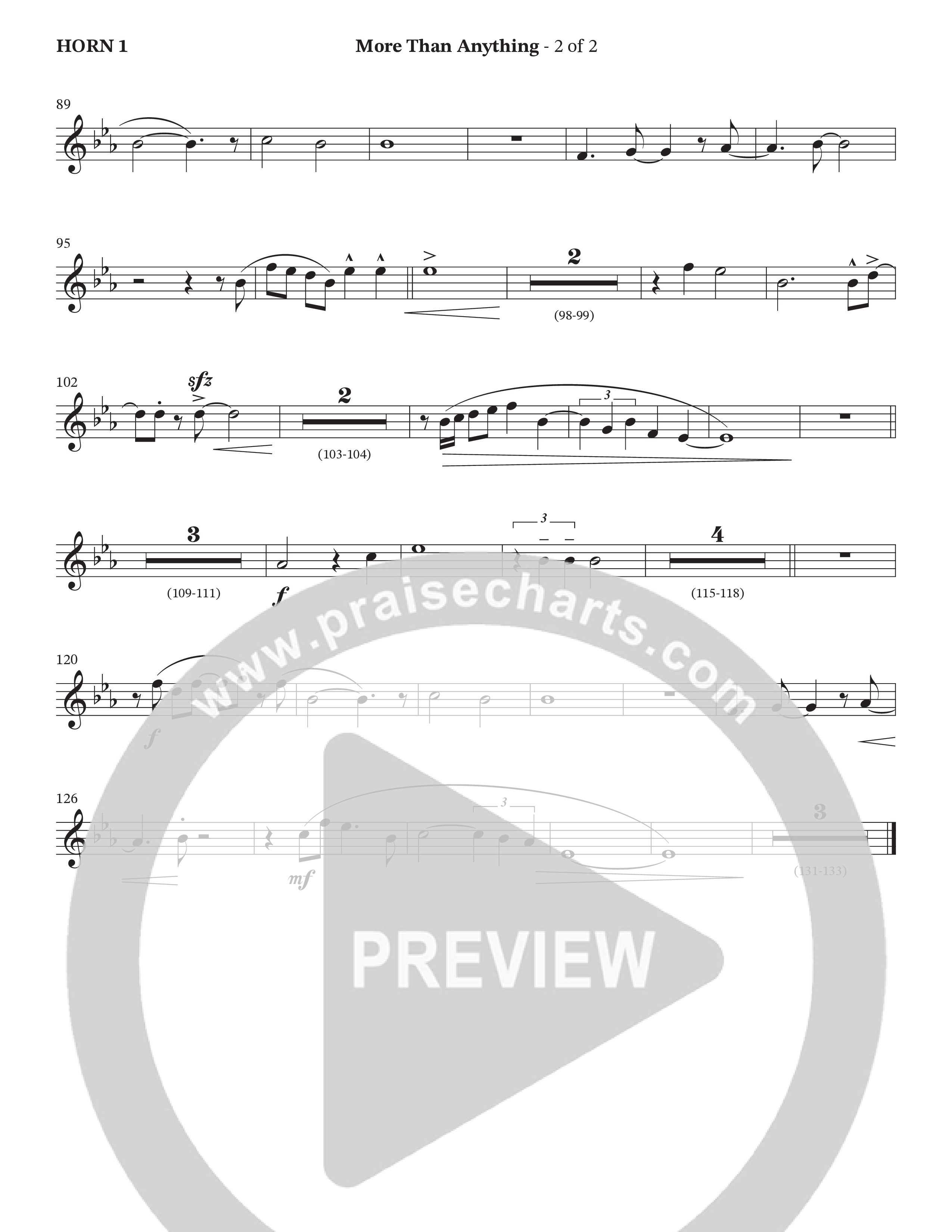 More Than Anything (Choral Anthem SATB) French Horn (The Brooklyn Tabernacle Choir / Arr. Carol Cymbala / Orch. J. Daniel Smith)