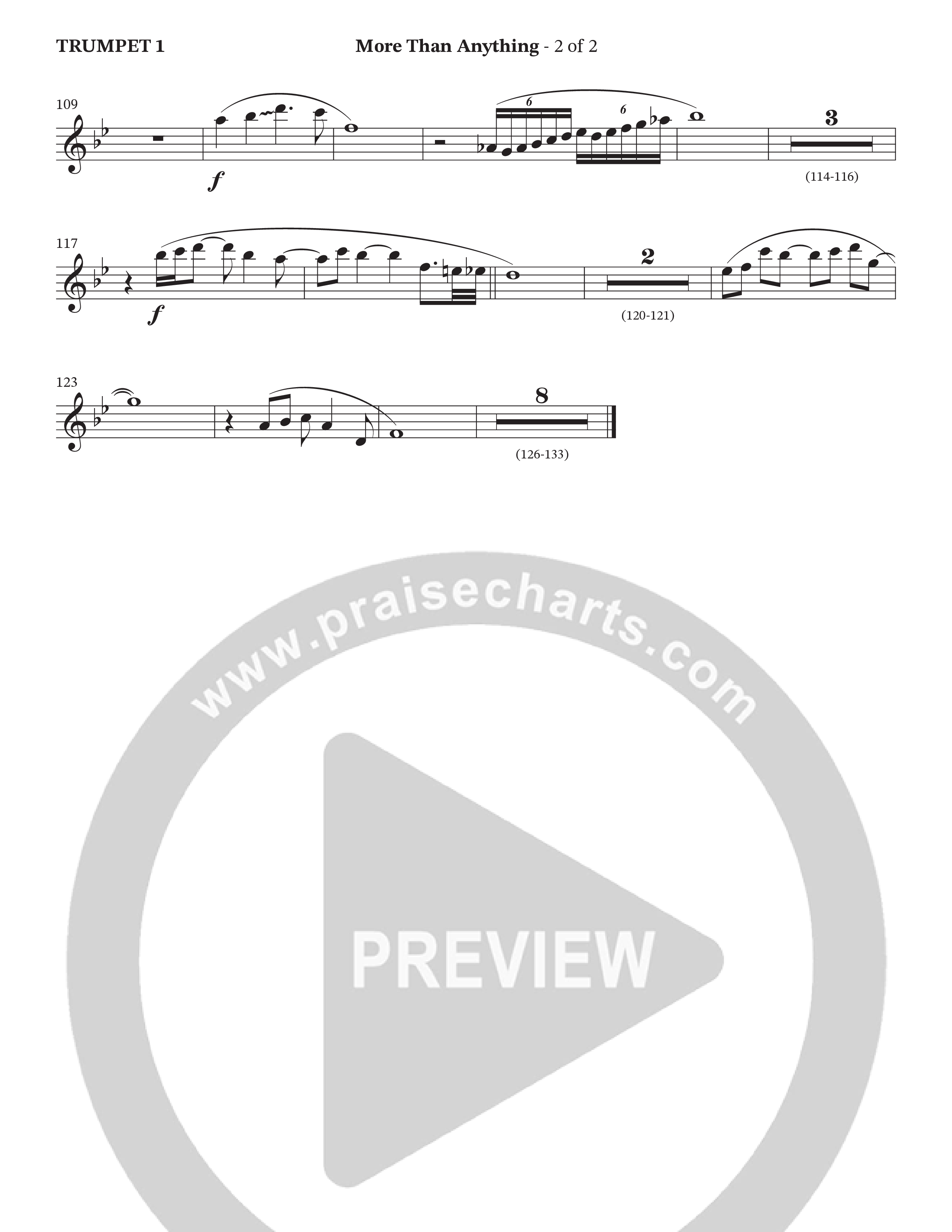 More Than Anything (Choral Anthem SATB) Trumpet 1 (The Brooklyn Tabernacle Choir / Arr. Carol Cymbala / Orch. J. Daniel Smith)