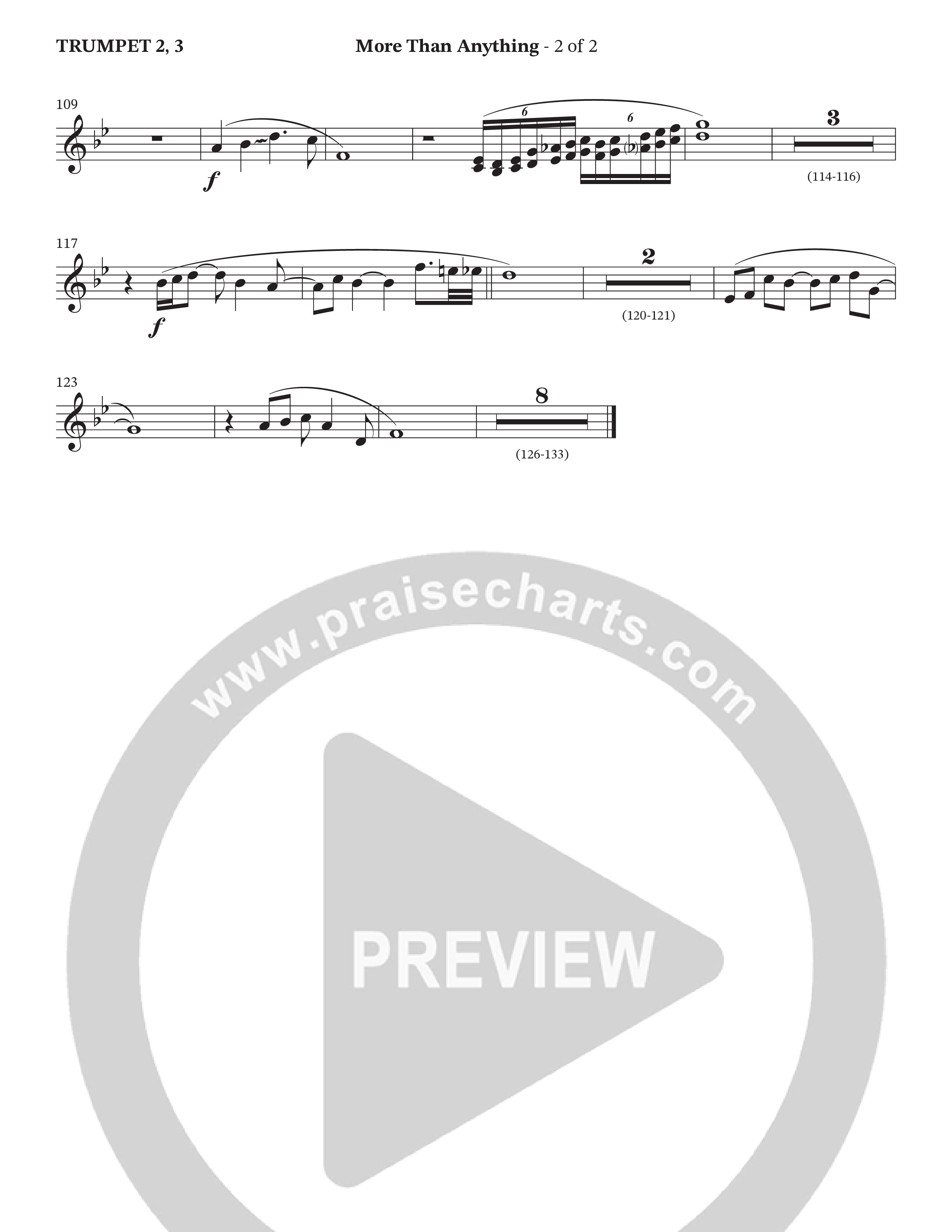 More Than Anything (Choral Anthem SATB) Trumpet 2/3 (The Brooklyn Tabernacle Choir / Arr. Carol Cymbala / Orch. J. Daniel Smith)