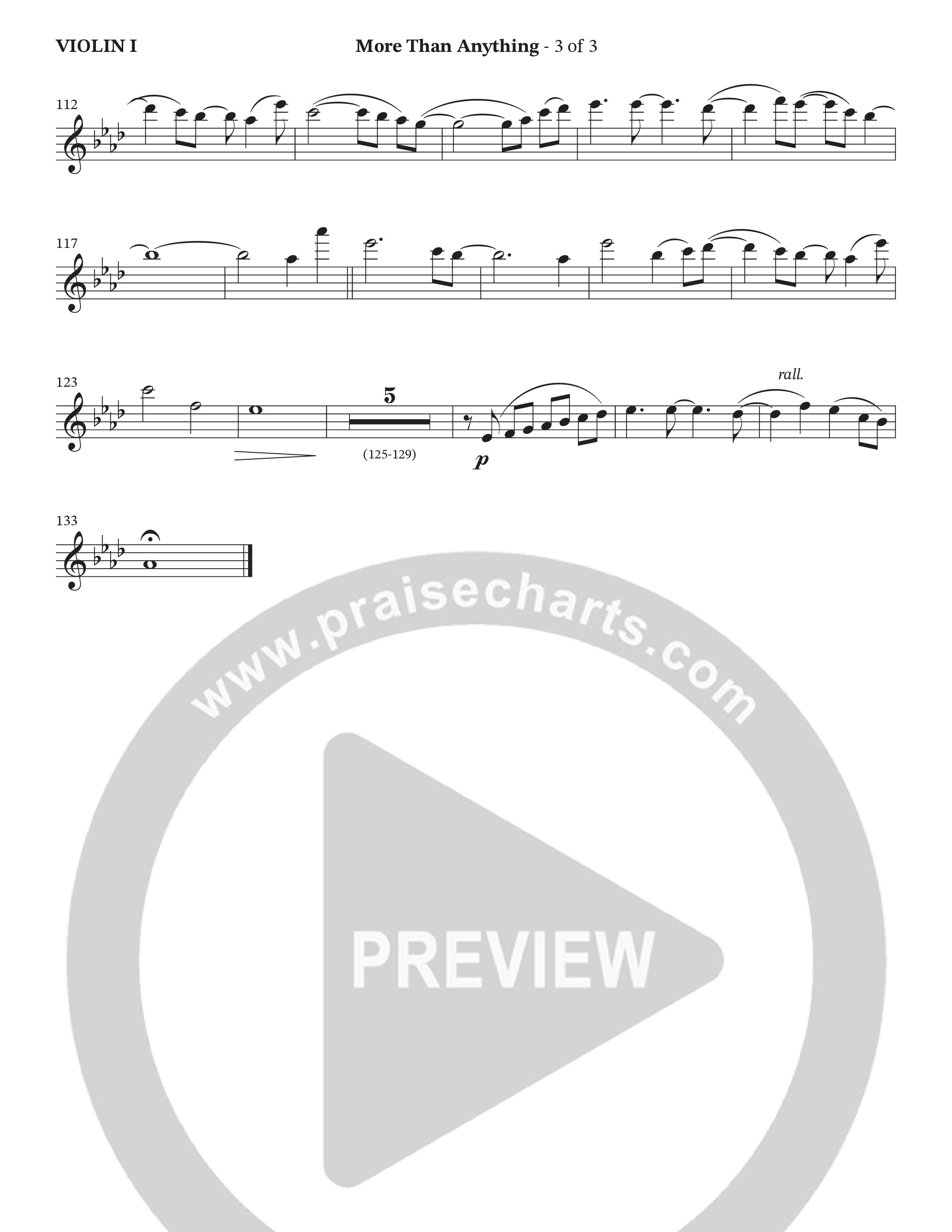 More Than Anything (Choral Anthem SATB) Violin 1 (The Brooklyn Tabernacle Choir / Arr. Carol Cymbala / Orch. J. Daniel Smith)