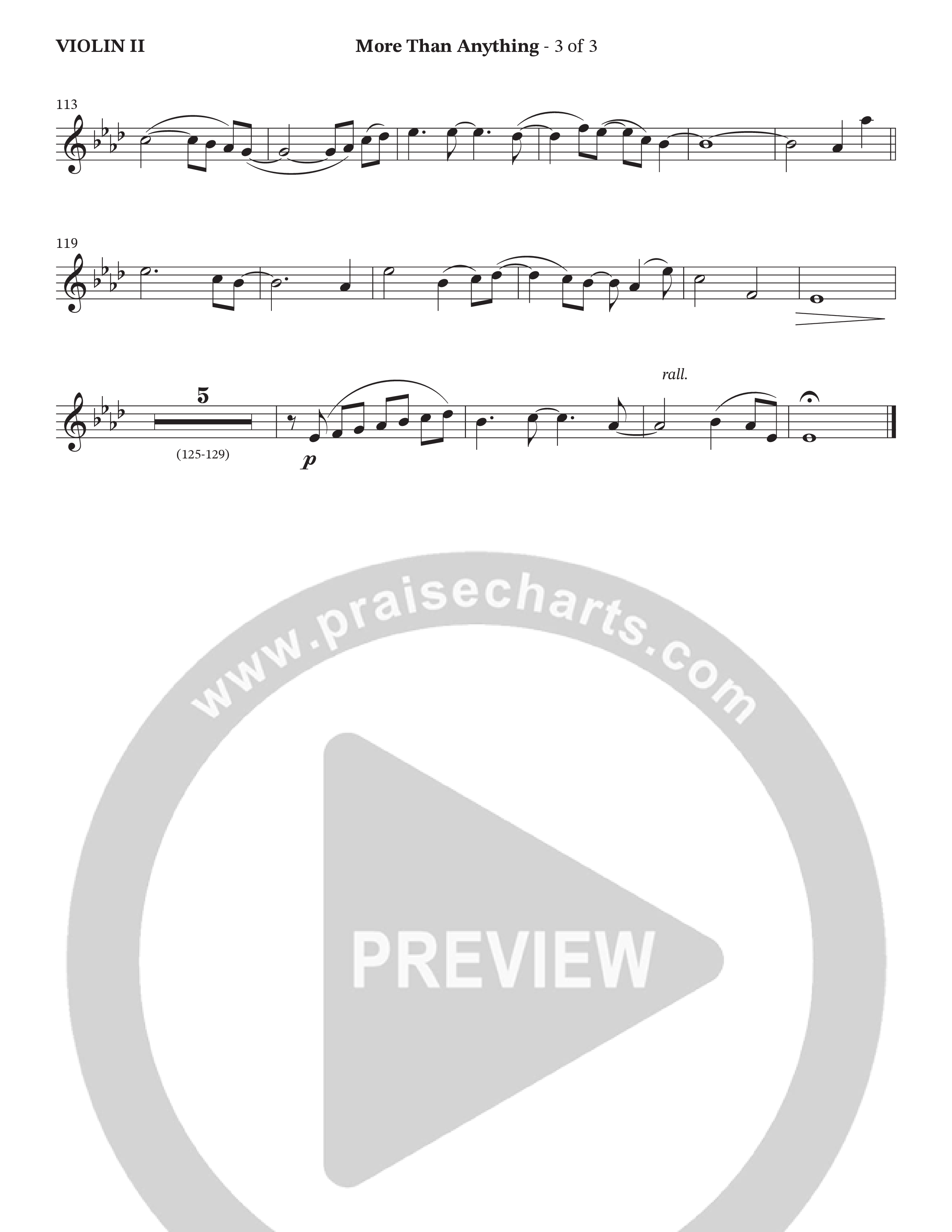More Than Anything (Choral Anthem SATB) Violin 2 (The Brooklyn Tabernacle Choir / Arr. Carol Cymbala / Orch. J. Daniel Smith)