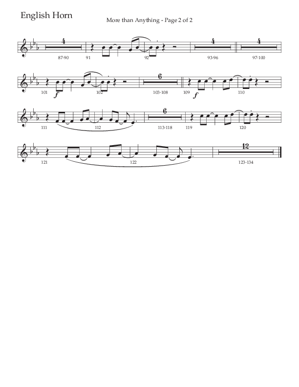 More Than Anything (Choral Anthem SATB) English Horn (The Brooklyn Tabernacle Choir / Arr. Carol Cymbala / Orch. J. Daniel Smith)