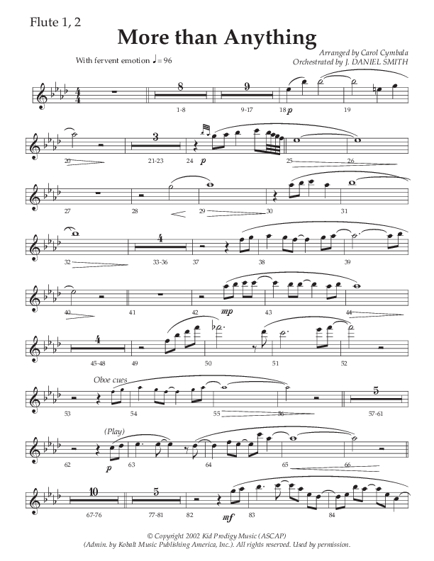 More Than Anything (Choral Anthem SATB) Flute 1/2 (The Brooklyn Tabernacle Choir / Arr. Carol Cymbala / Orch. J. Daniel Smith)