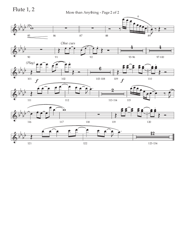 More Than Anything (Choral Anthem SATB) Flute 1/2 (The Brooklyn Tabernacle Choir / Arr. Carol Cymbala / Orch. J. Daniel Smith)