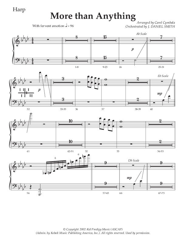 More Than Anything (Choral Anthem SATB) Harp (The Brooklyn Tabernacle Choir / Arr. Carol Cymbala / Orch. J. Daniel Smith)
