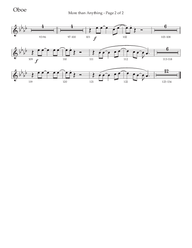 More Than Anything (Choral Anthem SATB) Oboe (The Brooklyn Tabernacle Choir / Arr. Carol Cymbala / Orch. J. Daniel Smith)
