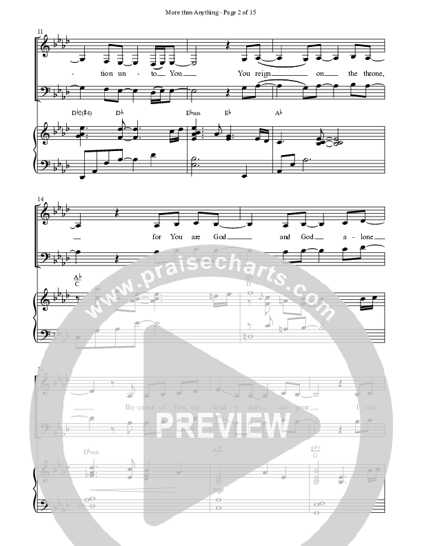 More Than Anything (Choral Anthem SATB) Anthem (SATB/Piano) (The Brooklyn Tabernacle Choir / Arr. Carol Cymbala / Orch. J. Daniel Smith)