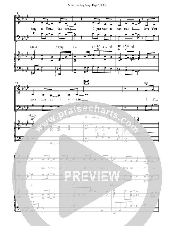 More Than Anything (Choral Anthem SATB) Anthem (SATB/Piano) (The Brooklyn Tabernacle Choir / Arr. Carol Cymbala / Orch. J. Daniel Smith)