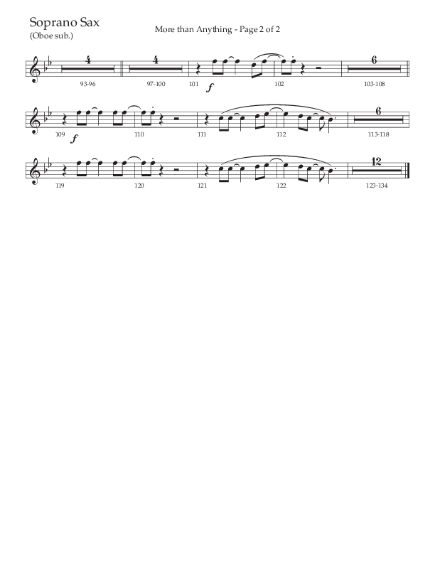 More Than Anything (Choral Anthem SATB) Soprano Sax (The Brooklyn Tabernacle Choir / Arr. Carol Cymbala / Orch. J. Daniel Smith)