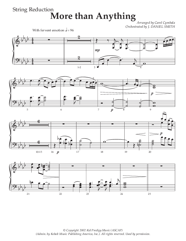 More Than Anything (Choral Anthem SATB) String Reduction (The Brooklyn Tabernacle Choir / Arr. Carol Cymbala / Orch. J. Daniel Smith)