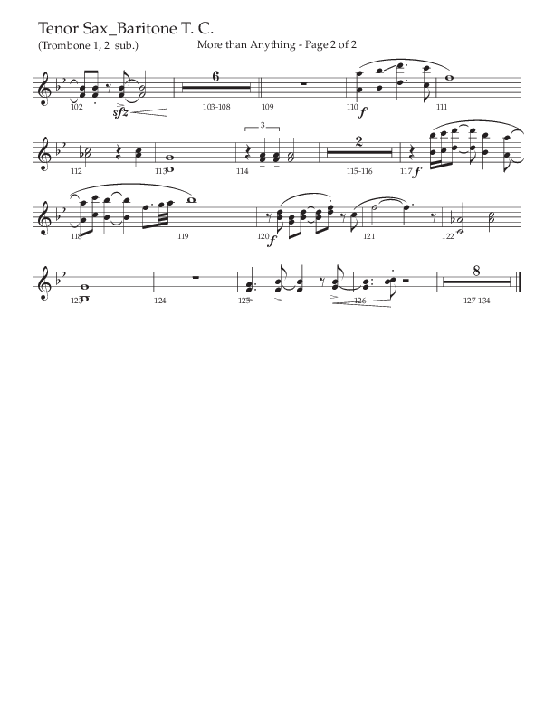 More Than Anything (Choral Anthem SATB) Tenor Sax/Baritone T.C. (The Brooklyn Tabernacle Choir / Arr. Carol Cymbala / Orch. J. Daniel Smith)