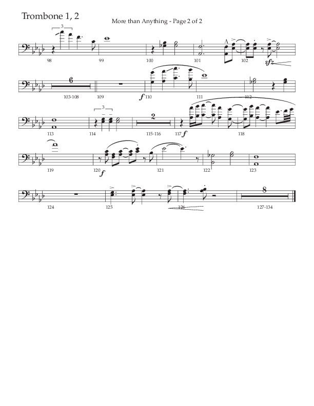 More Than Anything (Choral Anthem SATB) Trombone 1/2 (The Brooklyn Tabernacle Choir / Arr. Carol Cymbala / Orch. J. Daniel Smith)