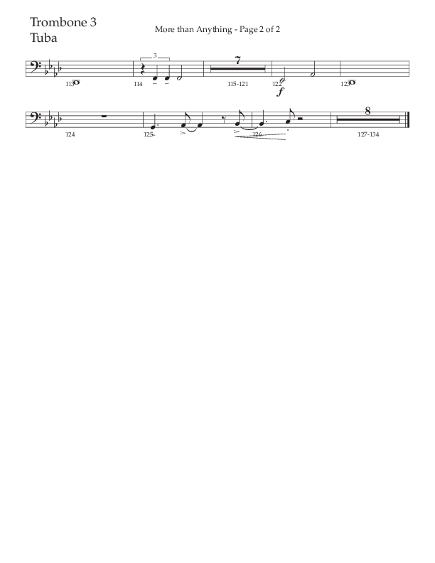More Than Anything (Choral Anthem SATB) Trombone 3/Tuba (The Brooklyn Tabernacle Choir / Arr. Carol Cymbala / Orch. J. Daniel Smith)