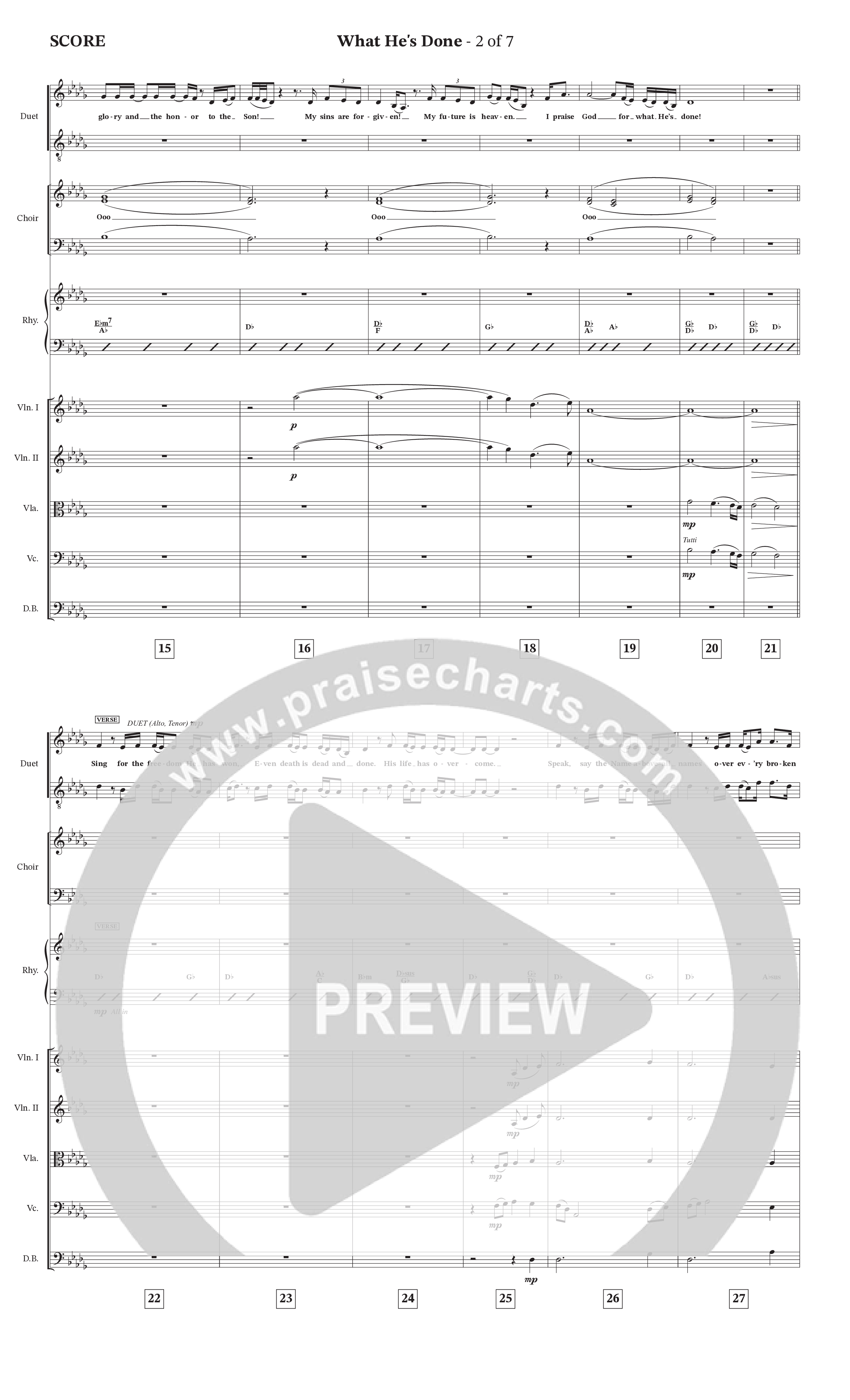 What He's Done (Choral Anthem SATB) Orchestration (The Brooklyn Tabernacle Choir / Arr. Carol Cymbala / Orch. J. Daniel Smith)