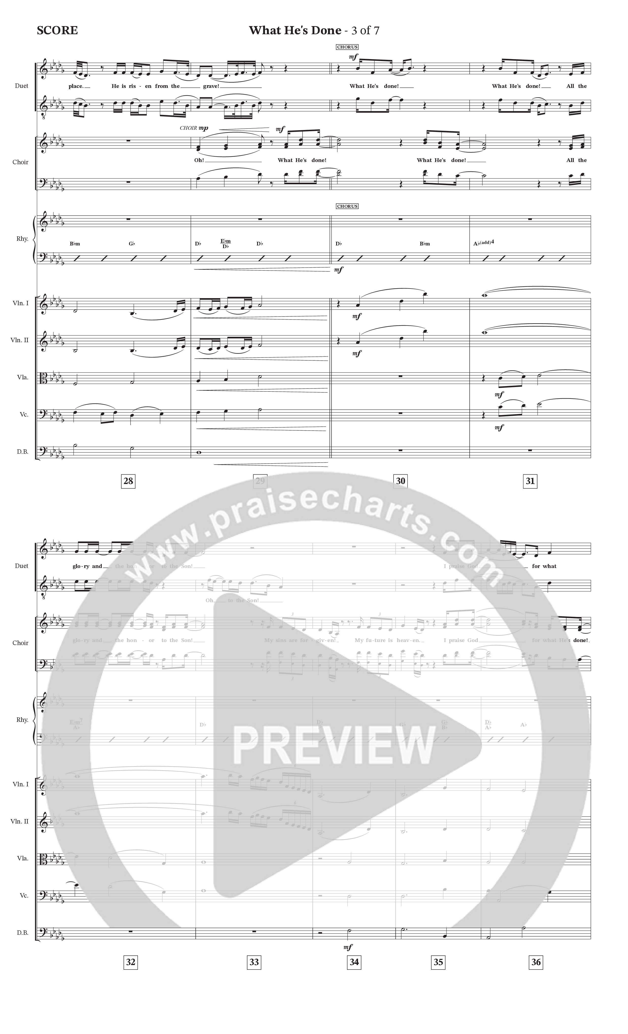 What He's Done (Choral Anthem SATB) Orchestration (The Brooklyn Tabernacle Choir / Arr. Carol Cymbala / Orch. J. Daniel Smith)
