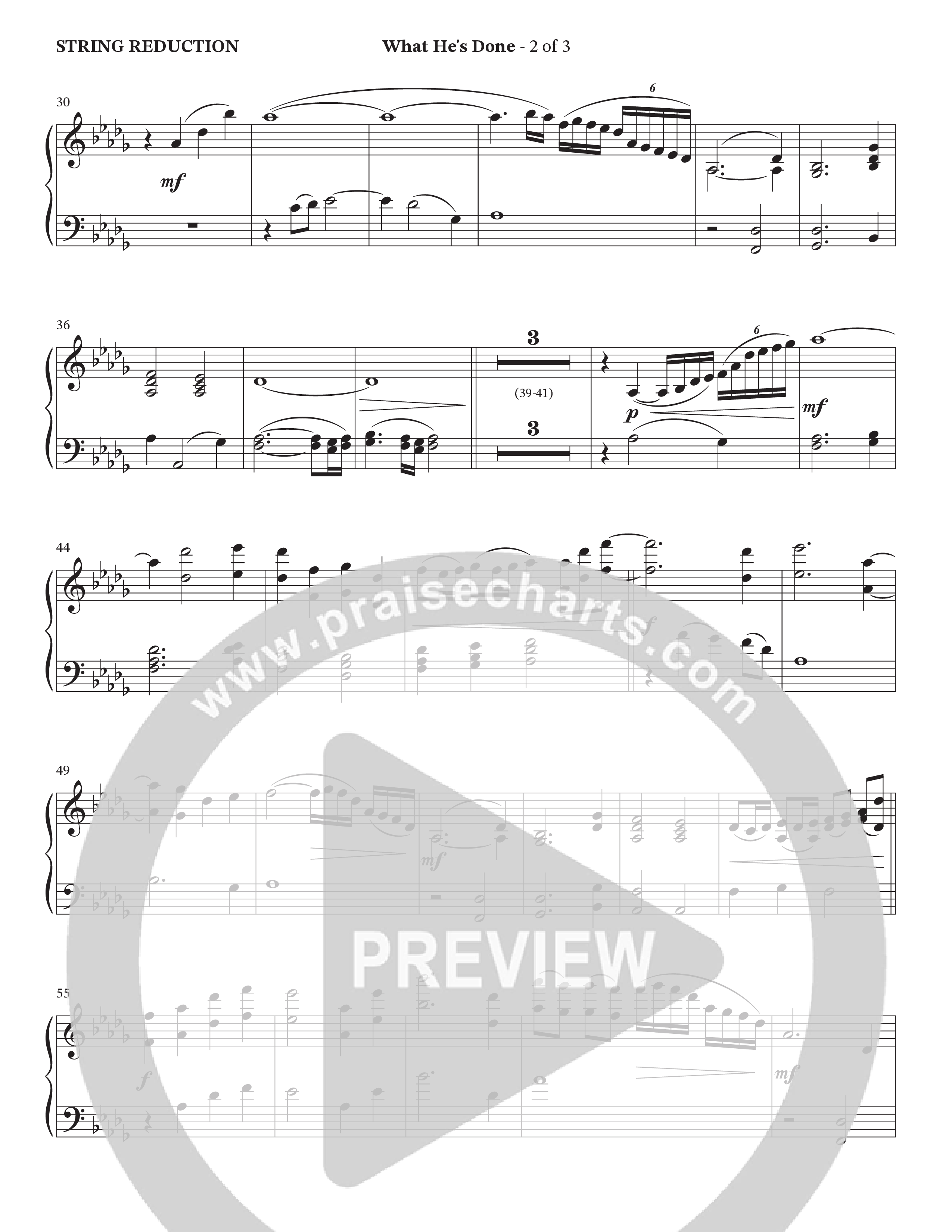 What He's Done (Choral Anthem SATB) String Reduction (The Brooklyn Tabernacle Choir / Arr. Carol Cymbala / Orch. J. Daniel Smith)