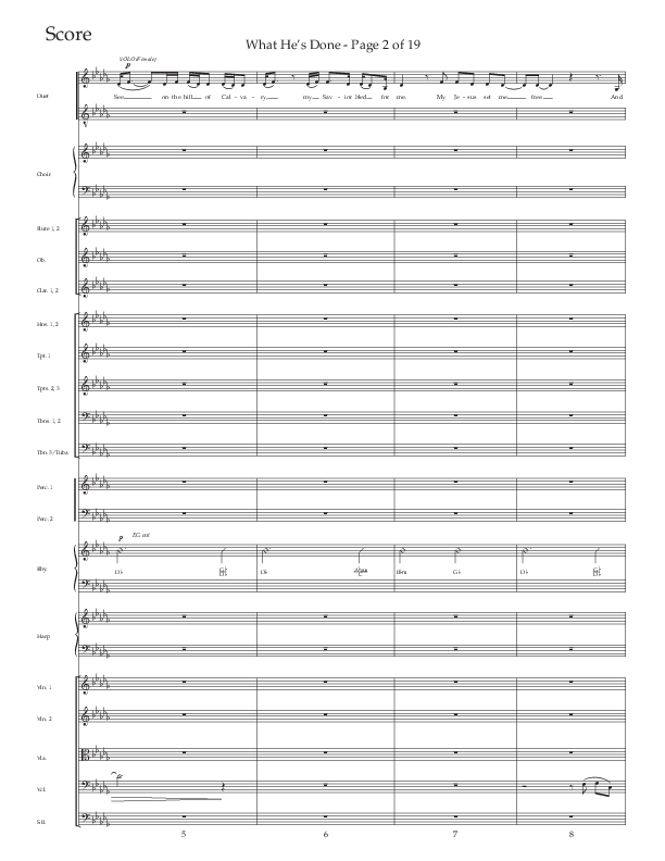 What He's Done (Choral Anthem SATB) Orchestration (The Brooklyn Tabernacle Choir / Arr. Carol Cymbala / Orch. J. Daniel Smith)