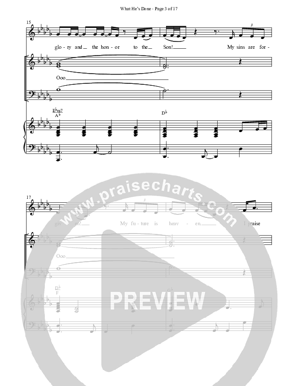 What He's Done Anthem (SATB/Piano) (The Brooklyn Tabernacle Choir / Arr. Carol Cymbala / Orch. J. Daniel Smith)