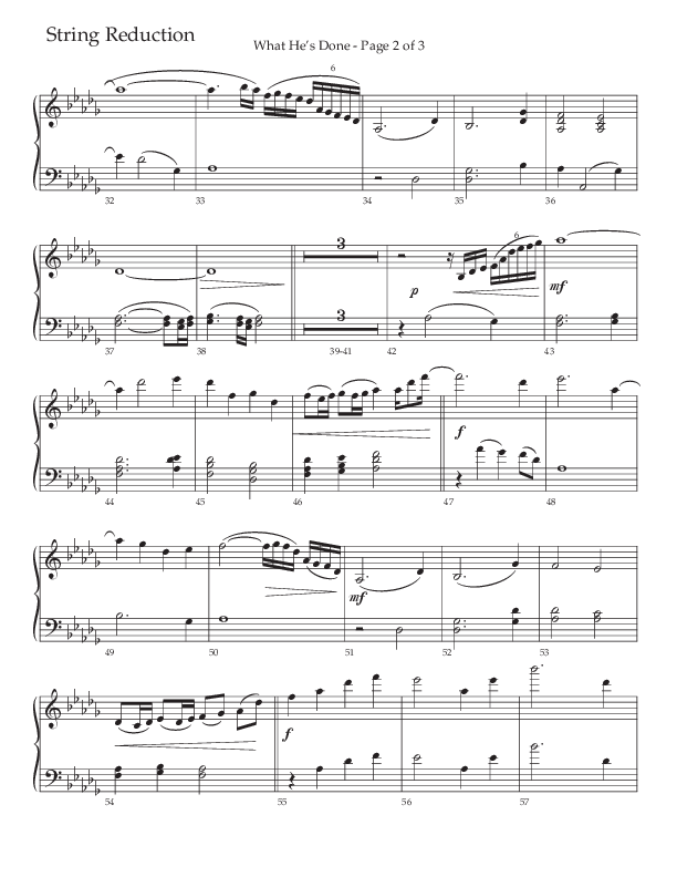 What He's Done (Choral Anthem SATB) String Reduction (The Brooklyn Tabernacle Choir / Arr. Carol Cymbala / Orch. J. Daniel Smith)
