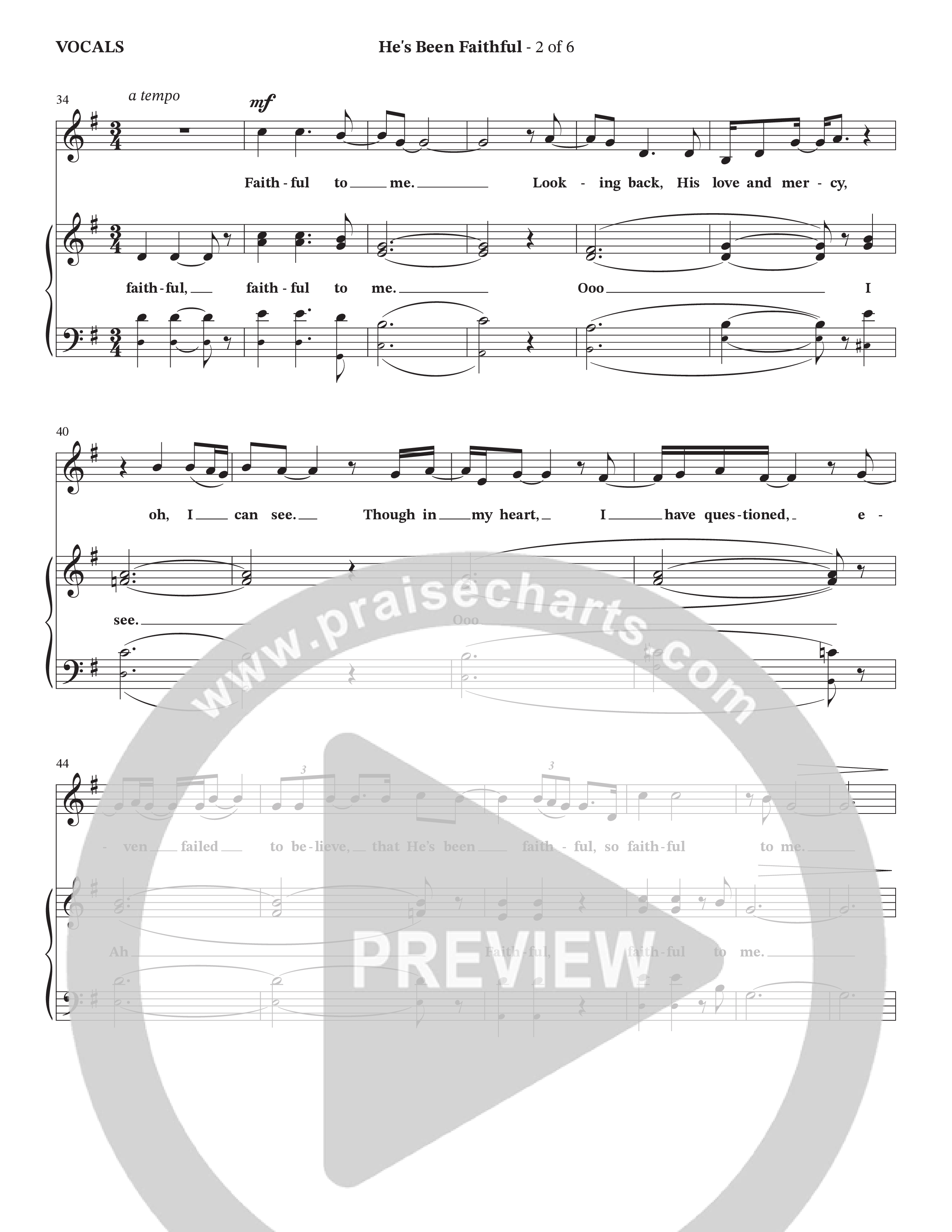 He’s Been Faithful (Choral Anthem SATB) Choir Sheet (SATB) (The Brooklyn Tabernacle Choir / TaRanda Greene / Arr. Carol Cymbala / Orch. Bradley Knight)