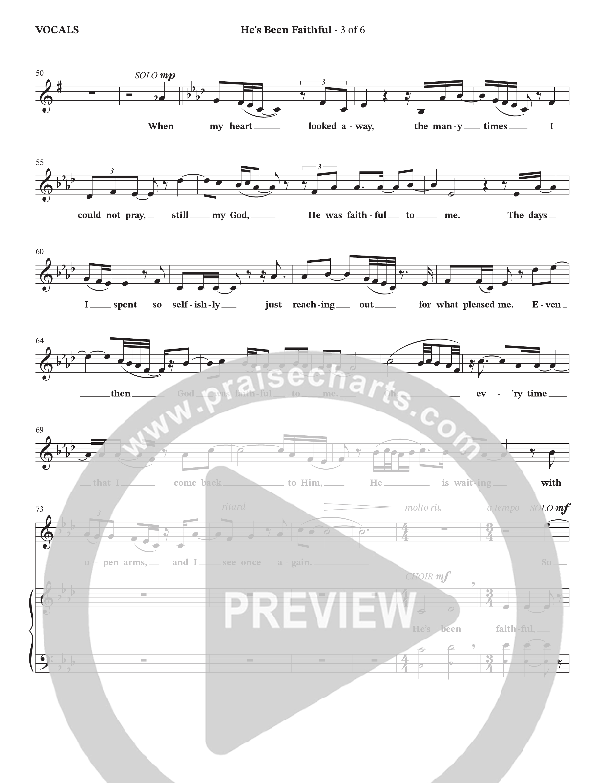 He’s Been Faithful (Choral Anthem SATB) Choir Sheet (SATB) (The Brooklyn Tabernacle Choir / TaRanda Greene / Arr. Carol Cymbala / Orch. Bradley Knight)