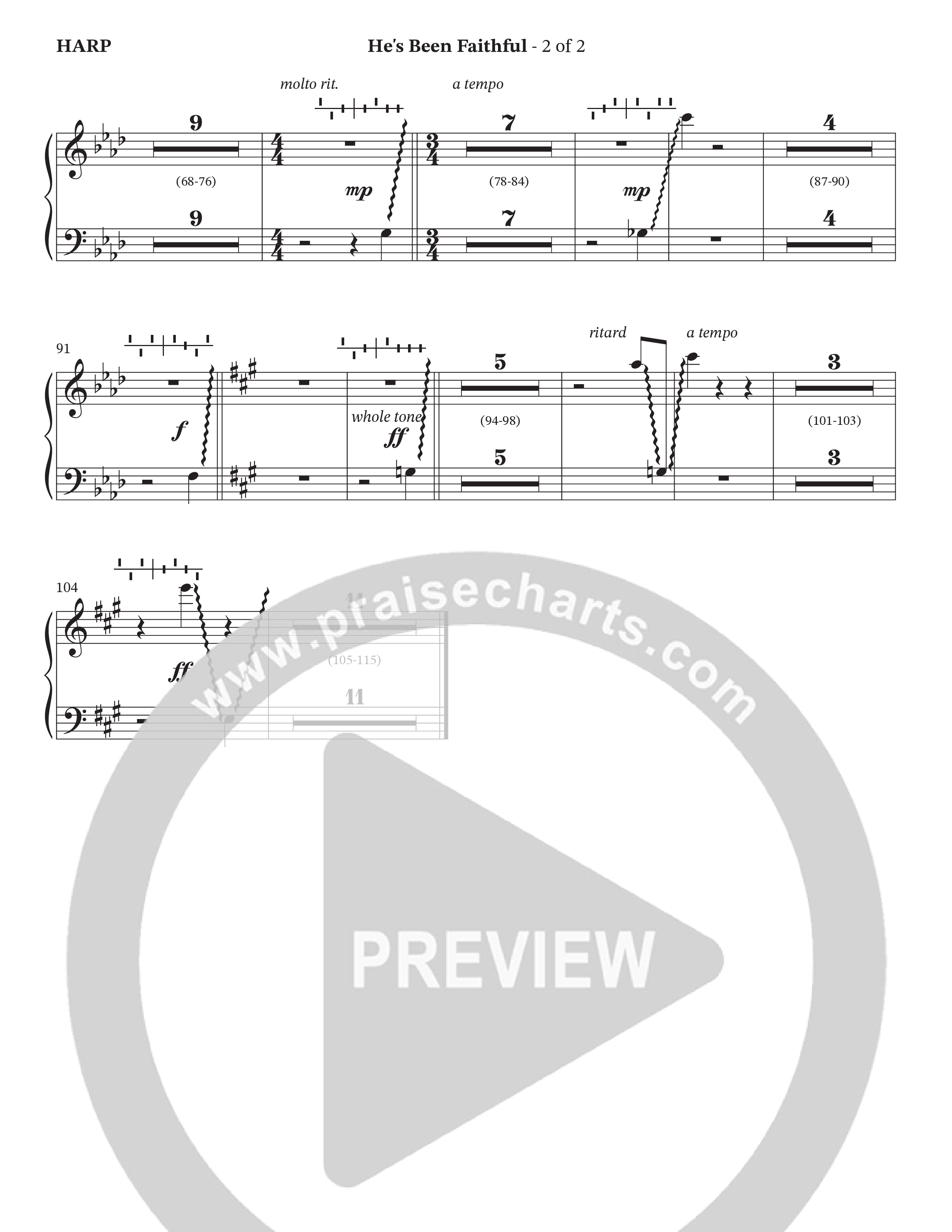 He’s Been Faithful (Choral Anthem SATB) Harp (The Brooklyn Tabernacle Choir / TaRanda Greene / Arr. Carol Cymbala / Orch. Bradley Knight)