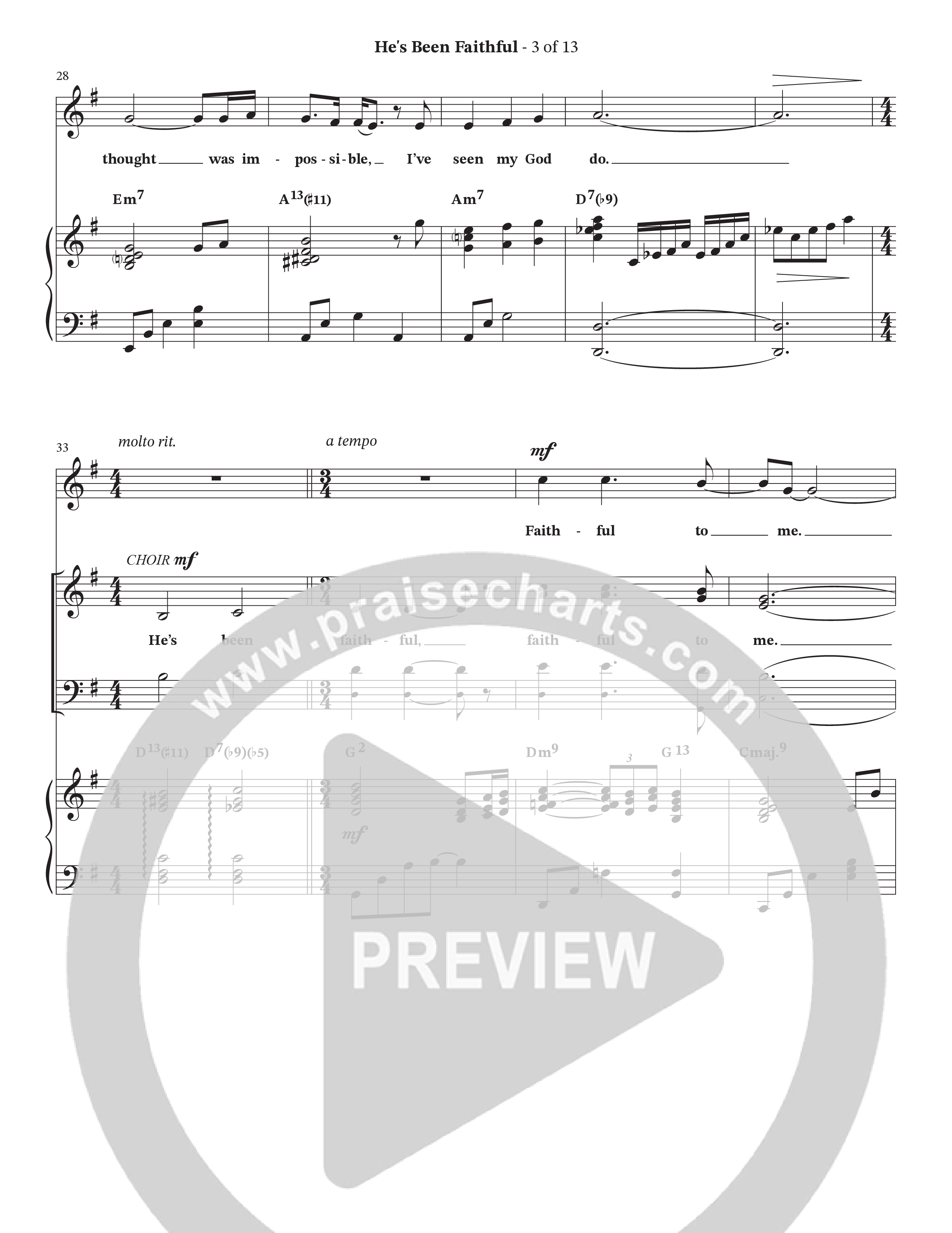 He’s Been Faithful (Choral Anthem SATB) Anthem (SATB/Piano) (The Brooklyn Tabernacle Choir / TaRanda Greene / Arr. Carol Cymbala / Orch. Bradley Knight)