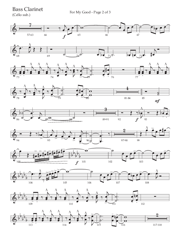 For My Good (Choral Anthem SATB) Bass Clarinet (The Brooklyn Tabernacle Choir / Alvin Slaughter / Arr. Carol Cymbala / Orch. J. Daniel Smith)