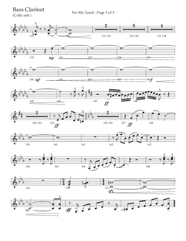 For My Good (Choral Anthem SATB) Bass Clarinet (The Brooklyn Tabernacle Choir / Alvin Slaughter / Arr. Carol Cymbala / Orch. J. Daniel Smith)
