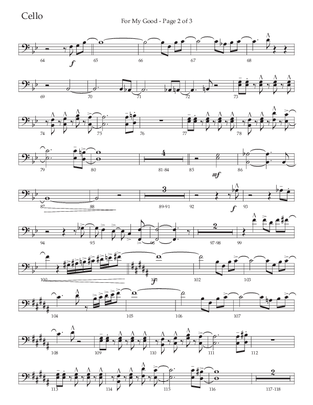 For My Good (Choral Anthem SATB) Cello (The Brooklyn Tabernacle Choir / Alvin Slaughter / Arr. Carol Cymbala / Orch. J. Daniel Smith)