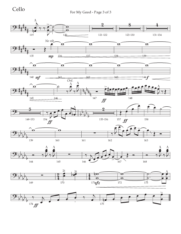 For My Good (Choral Anthem SATB) Cello (The Brooklyn Tabernacle Choir / Alvin Slaughter / Arr. Carol Cymbala / Orch. J. Daniel Smith)
