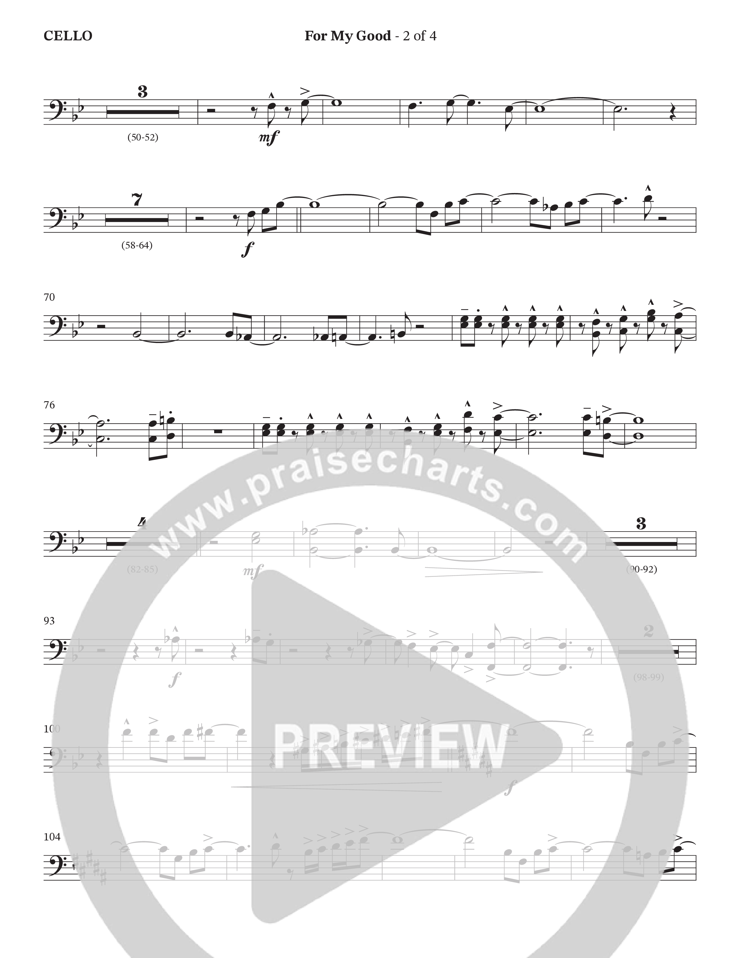 For My Good (Choral Anthem SATB) Cello (The Brooklyn Tabernacle Choir / Alvin Slaughter / Arr. Carol Cymbala / Orch. J. Daniel Smith)