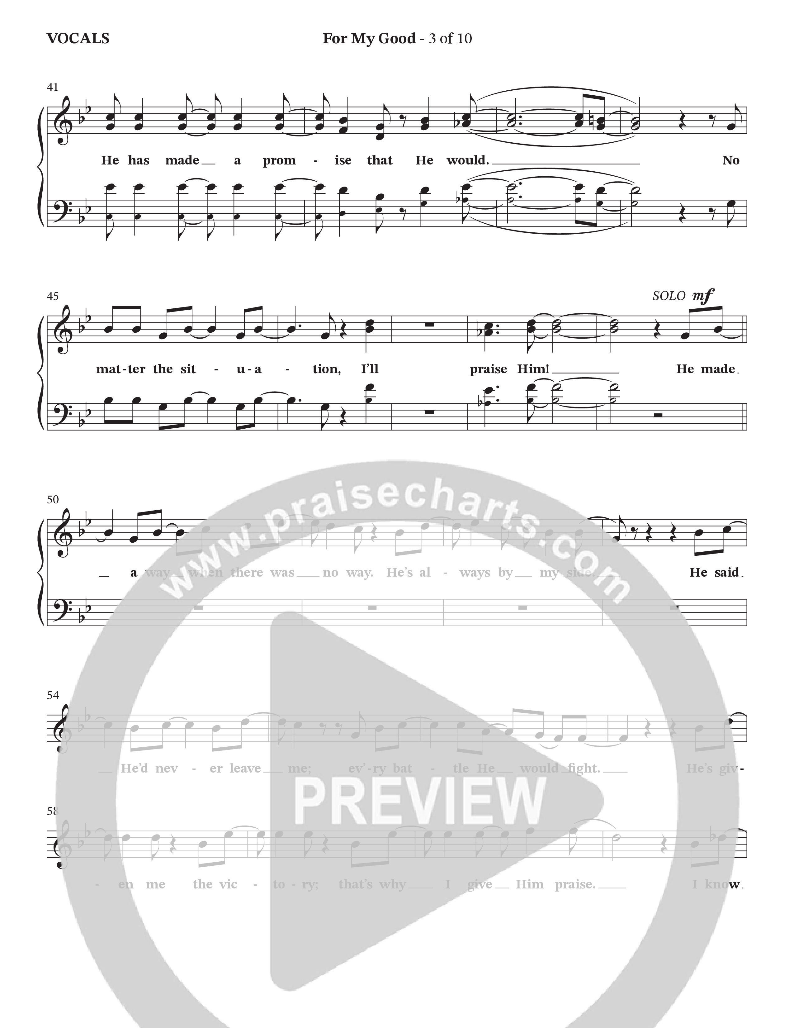 For My Good (Choral Anthem SATB) Choir Sheet (SATB) (The Brooklyn Tabernacle Choir / Alvin Slaughter / Arr. Carol Cymbala / Orch. J. Daniel Smith)