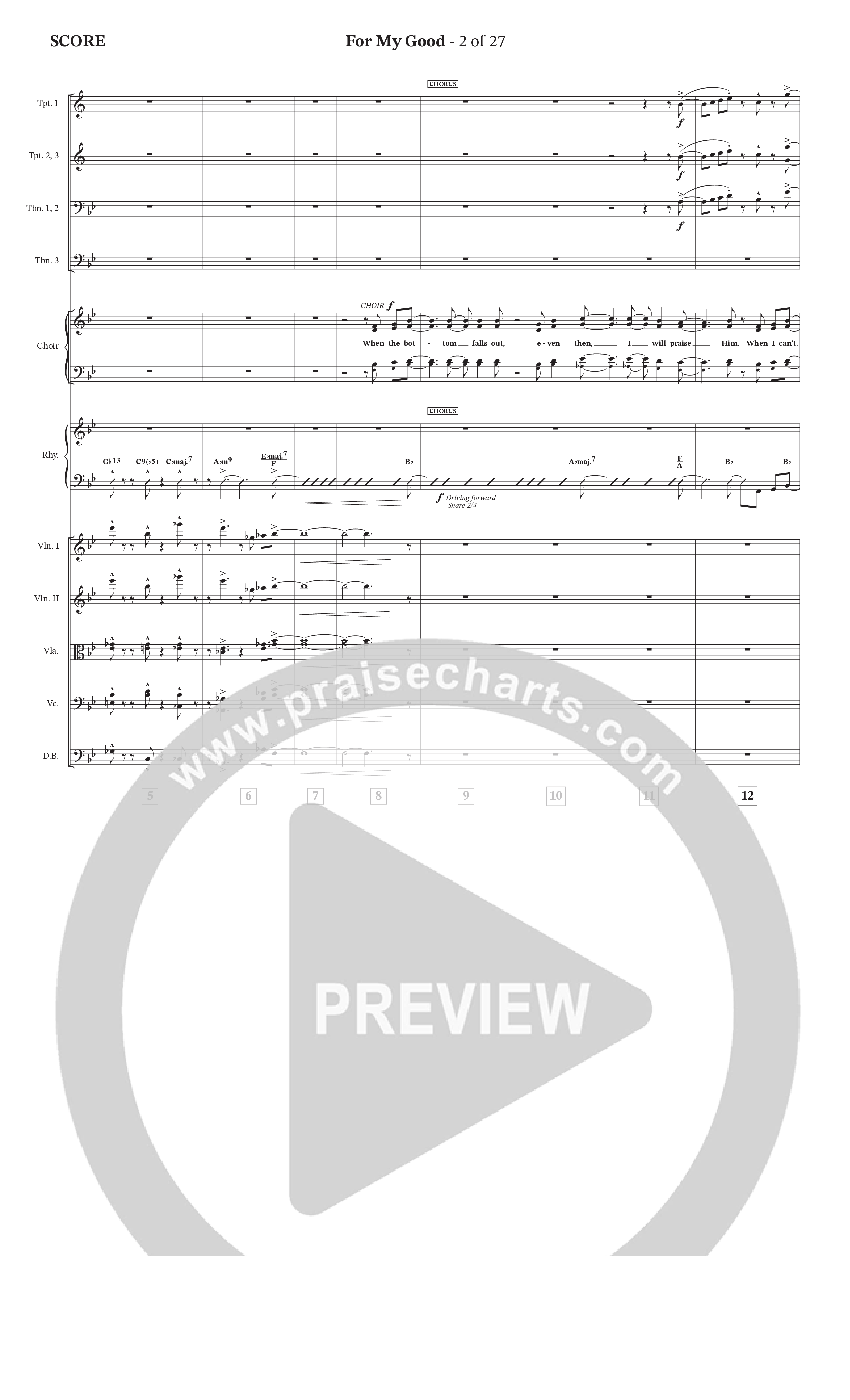 For My Good (Choral Anthem SATB) Conductor's Score (The Brooklyn Tabernacle Choir / Alvin Slaughter / Arr. Carol Cymbala / Orch. J. Daniel Smith)