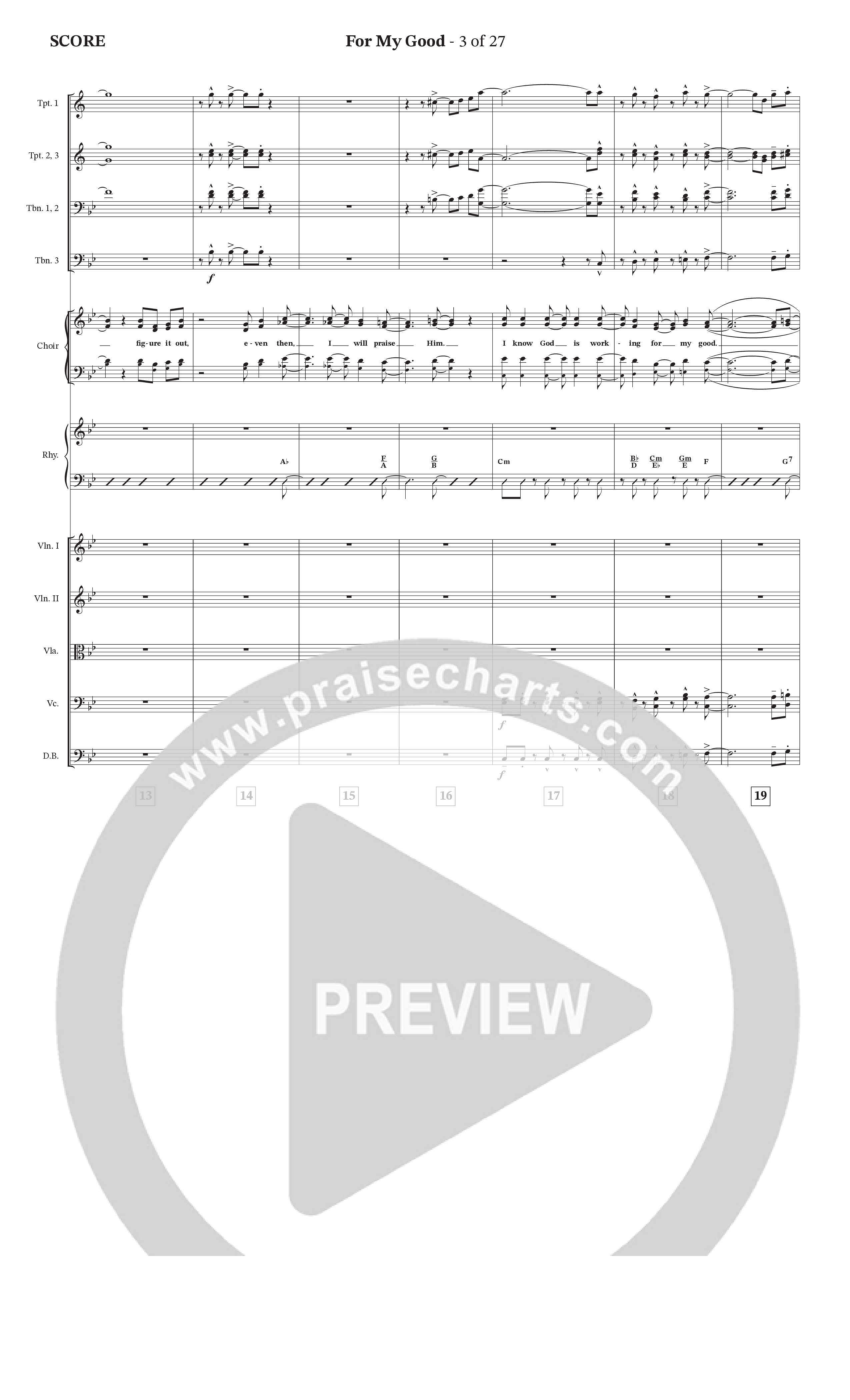 For My Good (Choral Anthem SATB) Conductor's Score (The Brooklyn Tabernacle Choir / Alvin Slaughter / Arr. Carol Cymbala / Orch. J. Daniel Smith)