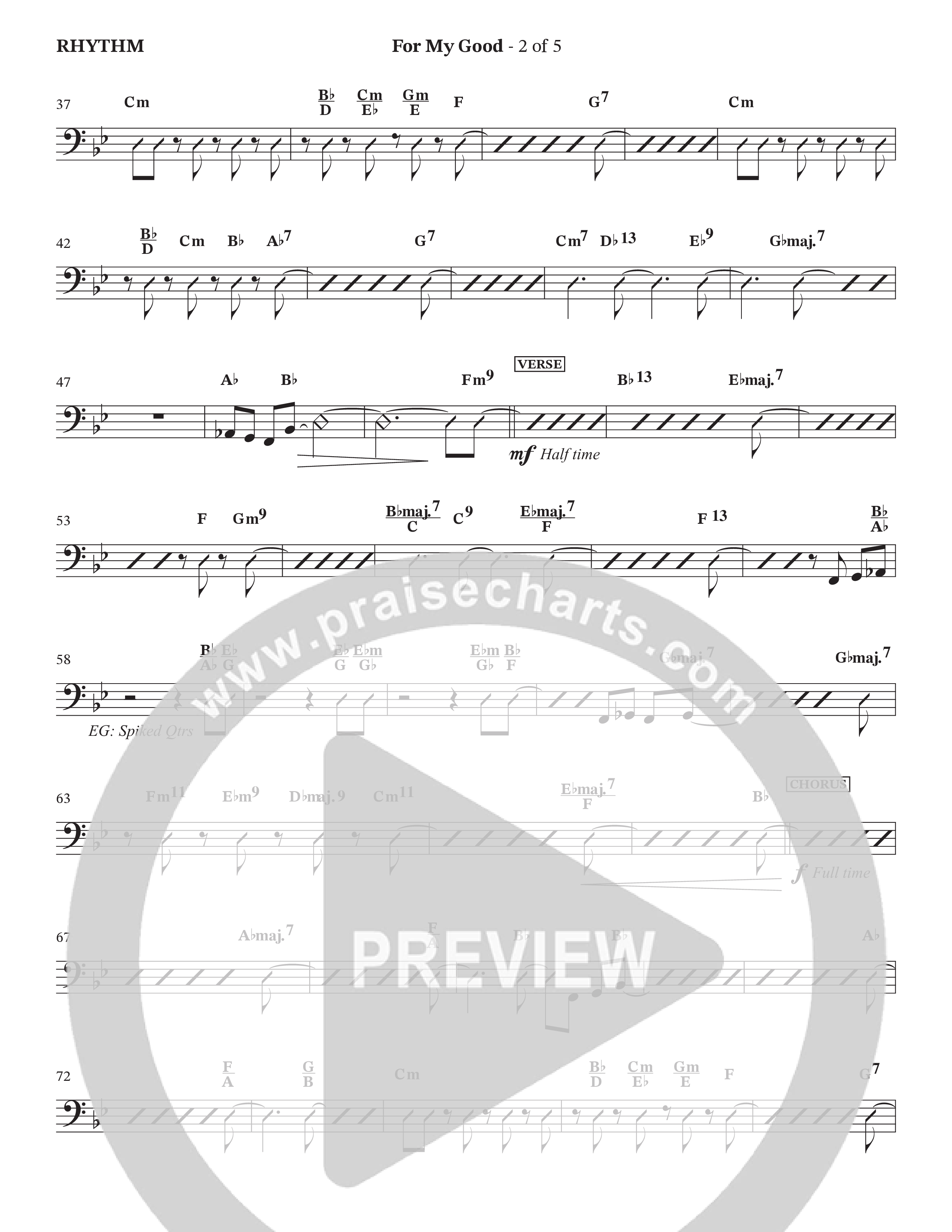 For My Good (Choral Anthem SATB) Rhythm Chart (The Brooklyn Tabernacle Choir / Alvin Slaughter / Arr. Carol Cymbala / Orch. J. Daniel Smith)