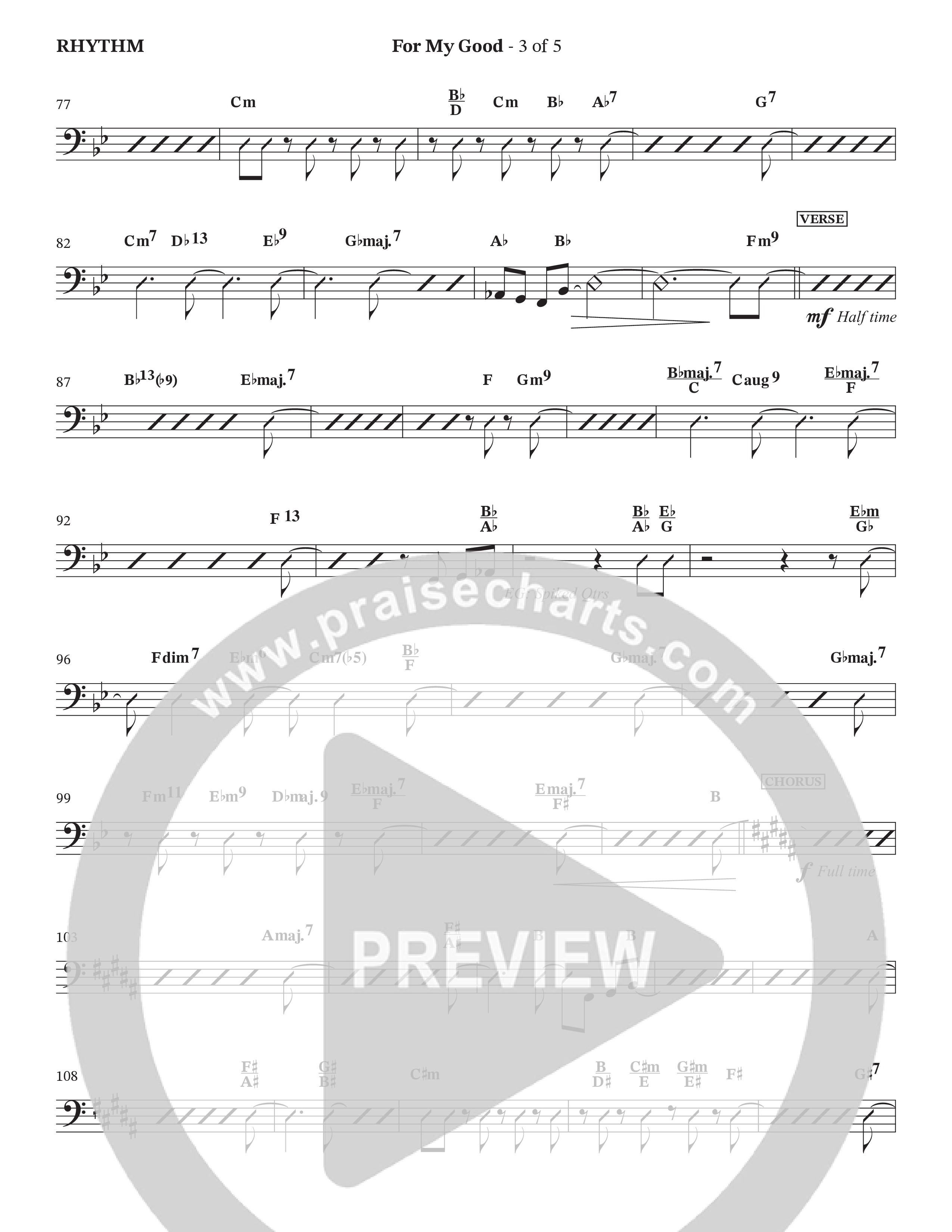 For My Good (Choral Anthem SATB) Rhythm Chart (The Brooklyn Tabernacle Choir / Alvin Slaughter / Arr. Carol Cymbala / Orch. J. Daniel Smith)