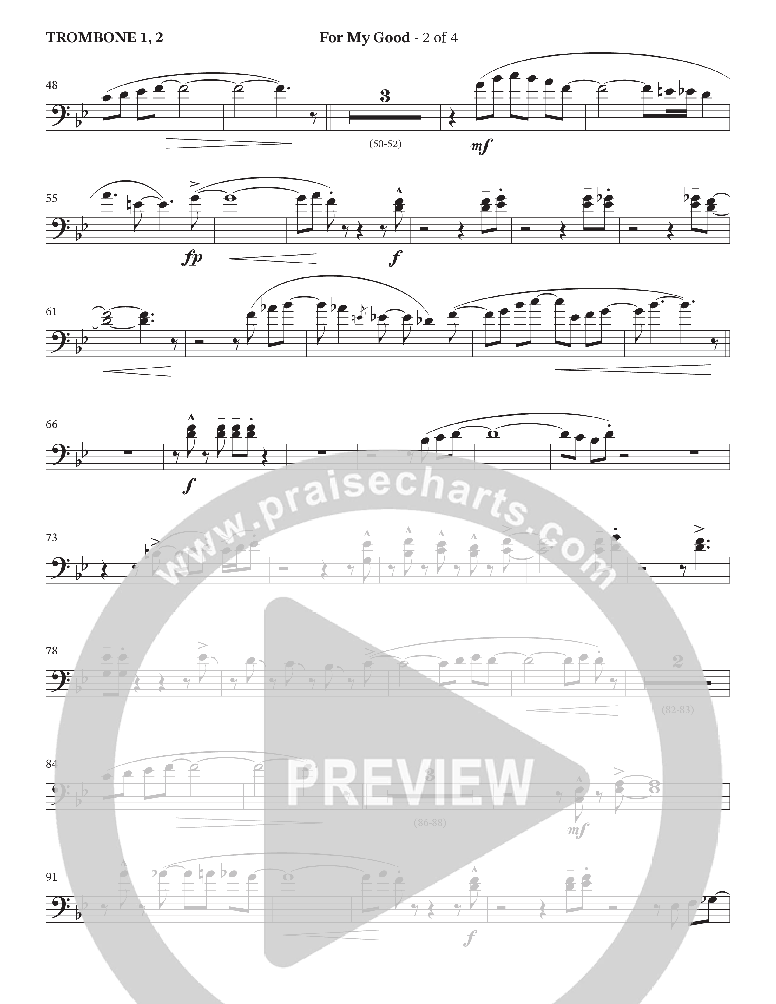 For My Good (Choral Anthem SATB) Trombone 1/2 (The Brooklyn Tabernacle Choir / Alvin Slaughter / Arr. Carol Cymbala / Orch. J. Daniel Smith)