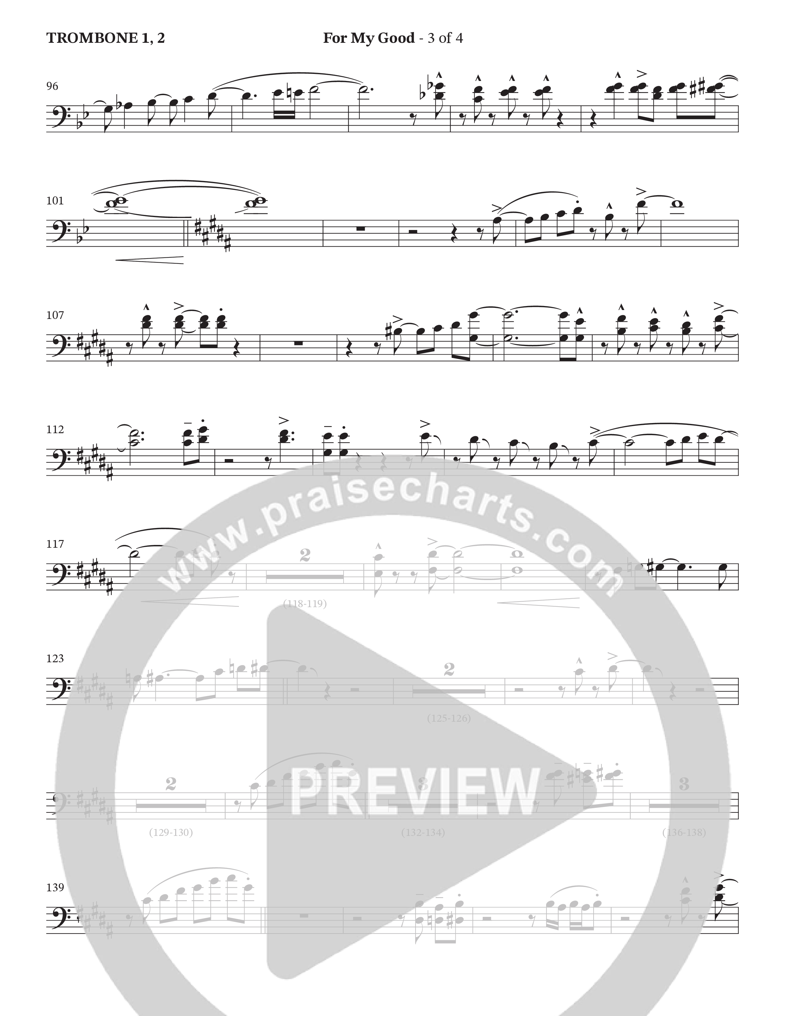 For My Good (Choral Anthem SATB) Trombone 1/2 (The Brooklyn Tabernacle Choir / Alvin Slaughter / Arr. Carol Cymbala / Orch. J. Daniel Smith)